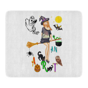 Tabla De Cortar Bruja y arte