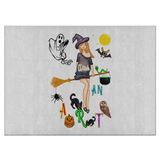 Tabla De Cortar Bruja y arte (Anverso)