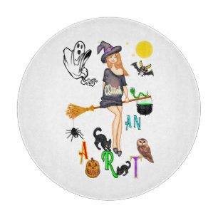 Tabla De Cortar Bruja y arte