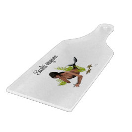 Tabla De Cortar Brunette Mermaid Starfish Paddle Cutting Board