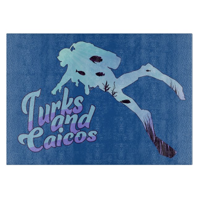 Tabla De Cortar Buceo en Turcas y Caicos (Anverso)