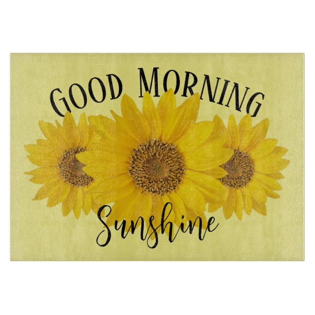 Tabla De Cortar Buenos días Sunshine Yellow Sunflower (Anverso)