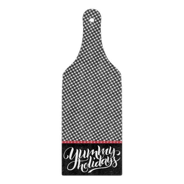 Tabla De Cortar Búfalo Jummy Holidays Typography Red Black (Anverso)