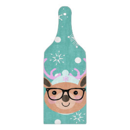 Tabla De Cortar Bufanda Gorra Gafas Fiesta de Navidad Reno Lindo  