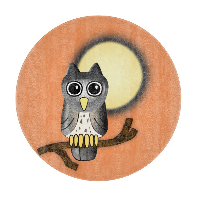 Tabla De Cortar Búho de Halloween (Anverso)