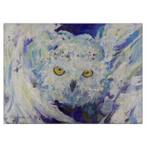 Búho de nieve volando Sabiduría de Maureen Girard