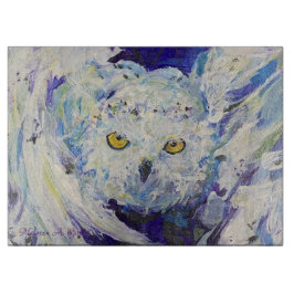Tabla De Cortar Búho de nieve volando Sabiduría de Maureen Girard