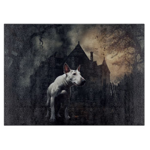 Tabla De Cortar Bull Terrier Halloween Aterrador