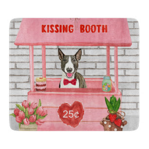 Tabla De Cortar Bull Terrier Perro El día de San Valentín besar a