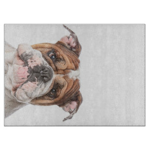 Tabla De Cortar Bulldog Cute Head Bulldog inglés Lover Gift