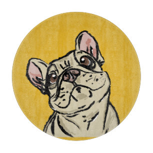 Tabla De Cortar Bulldog francés con graffiti