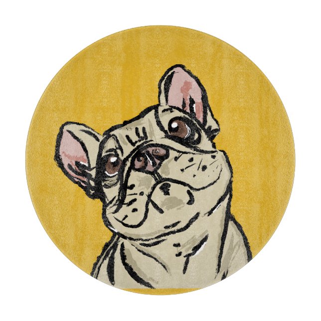 Tabla De Cortar Bulldog francés con graffiti (Anverso)