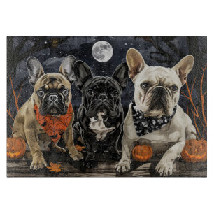 Tabla De Cortar Bulldog francés Halloween Spooky