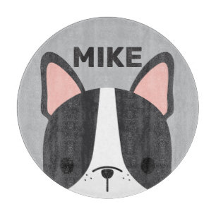 Tabla De Cortar Bulldog francés lindo con nombre personalizado