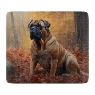 Tabla De Cortar Bullmastiff en otoño las hojas caen inspiran