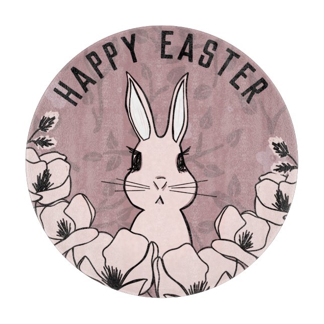 Tabla De Cortar Bunny Magnolia Flower Easter (Anverso)
