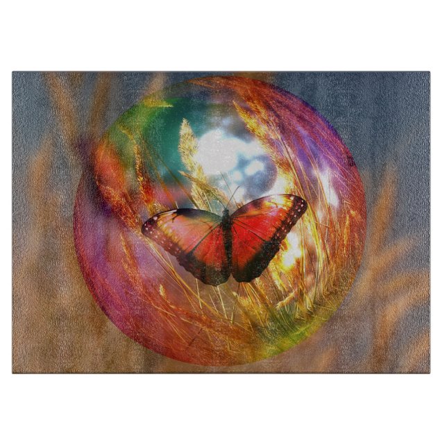 Tabla De Cortar Burbuja de mariposa (Anverso)