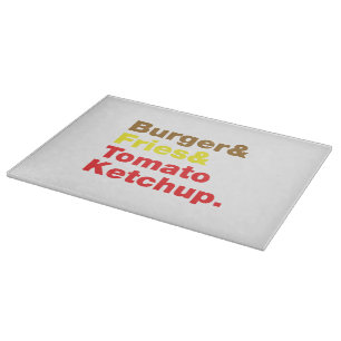 Tabla De Cortar Burger & Fries & Tomate Ketchup.