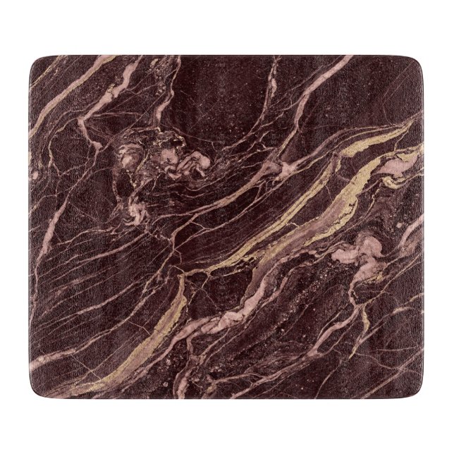 Tabla De Cortar Burgundy Marble Negrita Estilo Moderno Refinado (Anverso)