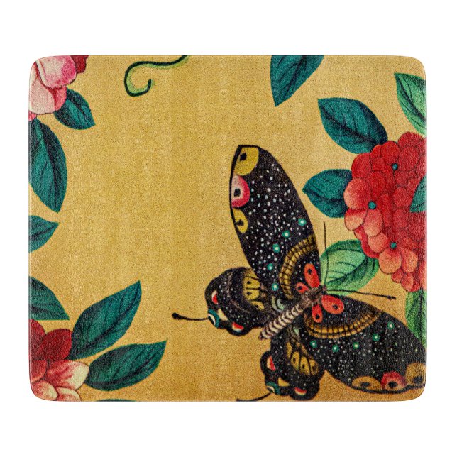 Tabla De Cortar Butterfly with a bush cutting board (Anverso)