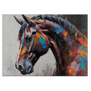 Tabla De Cortar Caballo Asomándose Blanco