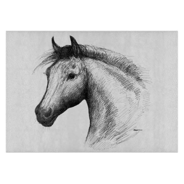 Tabla De Cortar Caballo: blanco (Anverso)