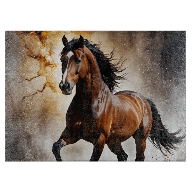 Tabla De Cortar Caballo Blanco Espiando (Anverso)