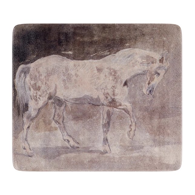 Tabla De Cortar Caballo blanco (por Eugene Delacroix) (Anverso)