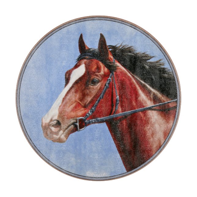 Tabla De Cortar Caballo de carreras de Bay Thoroughbred (Anverso)