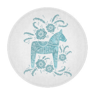 Tabla De Cortar Caballo de dala sueco Verde azulado verde y blanco