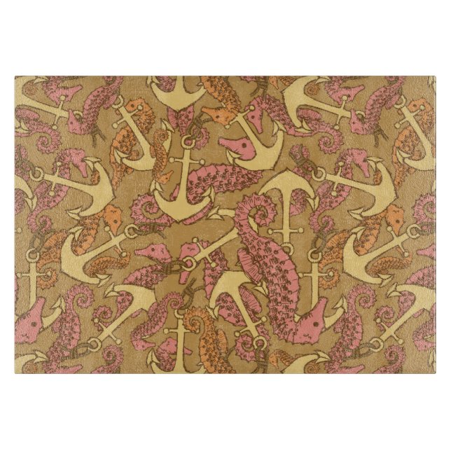 Tabla De Cortar Caballo De Mar Y Patrón De Anclaje (Anverso)