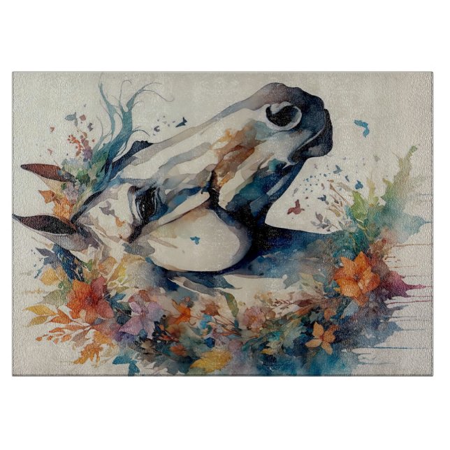 Tabla De Cortar Caballo de Peeking Blanco (Anverso)