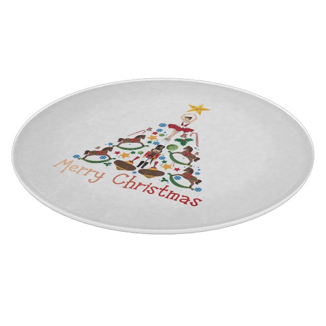Tabla De Cortar Caballo de rock de navidad (Borde)