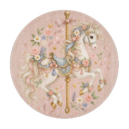 Tabla De Cortar Caballo de tiovivo vintage arte lindo