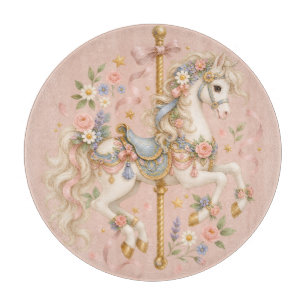 Tabla De Cortar Caballo de tiovivo vintage arte lindo