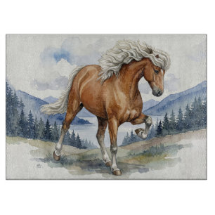 Tabla De Cortar Caballo islandés Edda Silver bay en las montañas S