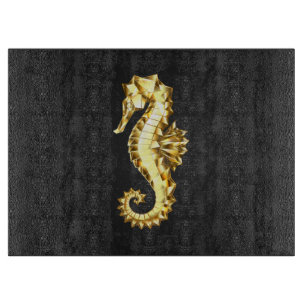 Tabla De Cortar Caballo marino polígono de oro