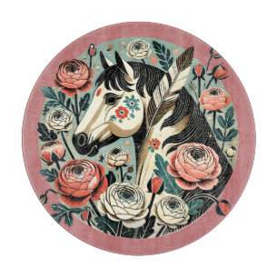 Tabla De Cortar Caballo y plumas