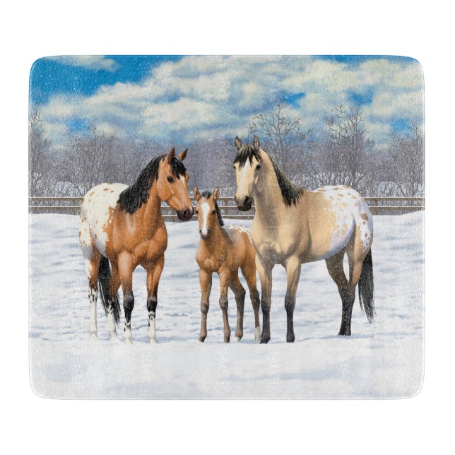 Tabla De Cortar Caballos Appaloosa De Cuello Rojo (Anverso)