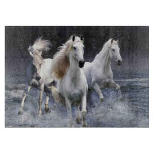 Tabla De Cortar Caballos corriendo lanzando almohada