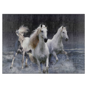 Tabla De Cortar Caballos corriendo lanzando almohada