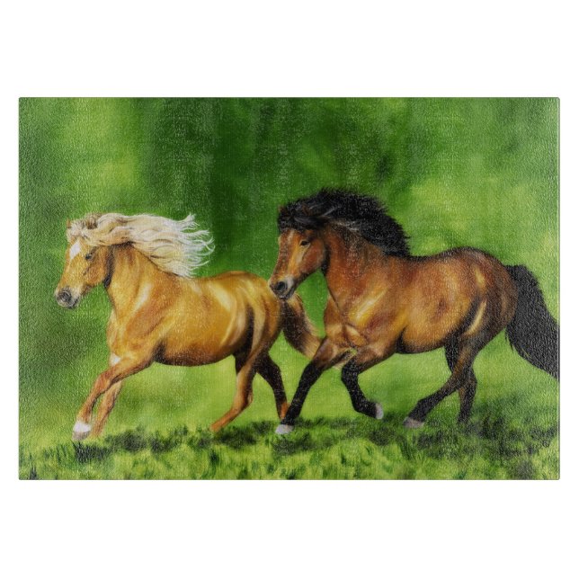 Tabla De Cortar Caballos islandeses de Dream Team (Anverso)