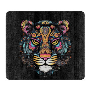 Tabla De Cortar Cabeza de Tigre de Vidrio Impresionante