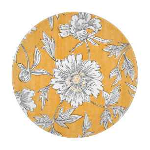 Tabla De Cortar Cabezas de margarita: Línea floral de verano.