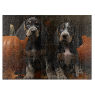 Tabla De Cortar Cachorro Bluetick Coonhound Otoño Delicia Calabaza