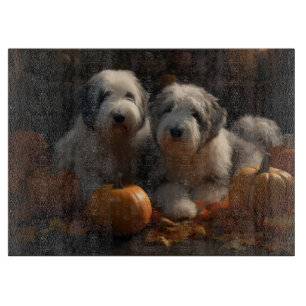 Tabla De Cortar Cachorro de Old English Sheepdog Calabaza Delicia 
