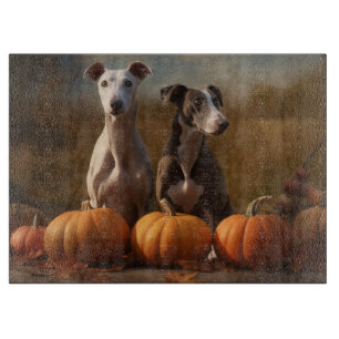 Tabla De Cortar Cachorro Galgo Delicia de Otoño Calabaza