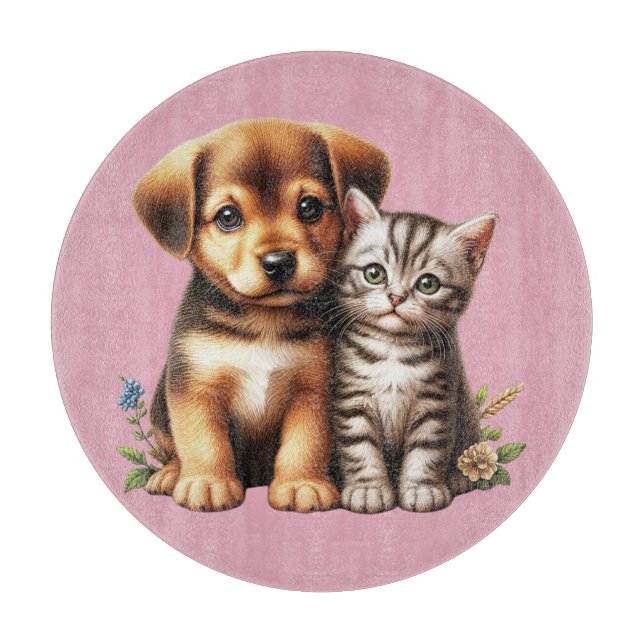 Tabla De Cortar Cachorro/gatito (Anverso)