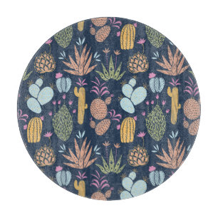Tabla De Cortar Cactus Charm: Floral Vintage colorida