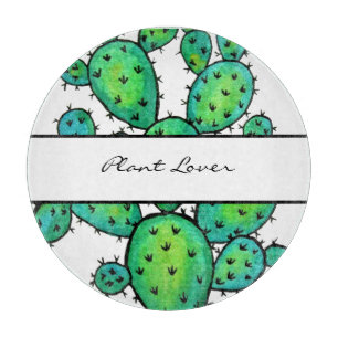 Tabla De Cortar Cactus de color de agua grandioso